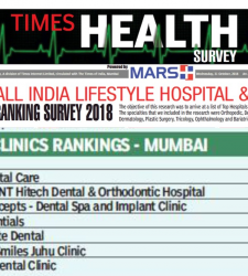Ranked amongst the top 5 clinic in Mumbai as per the TIMES HEALTH ALL INDIA LIFESTYLE AND CLINIC RANKING SURVEY 2018